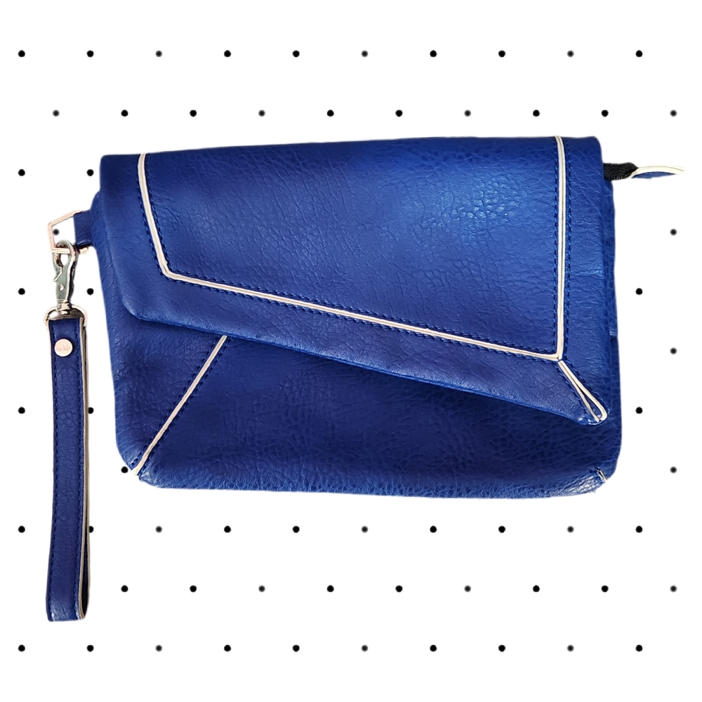 COLAB Blue Clutch Bag with Wrist Strap